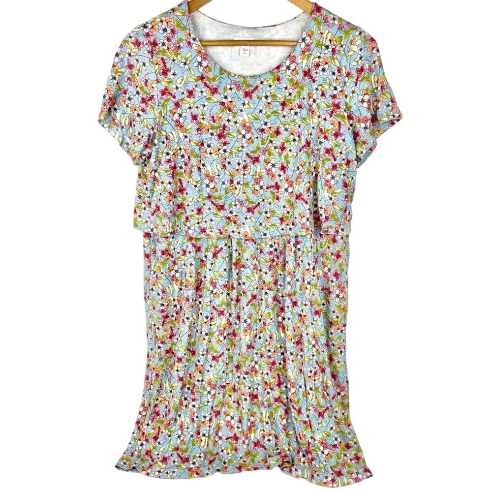 J. Jill Floral Knit Short Sleeve Dress MD